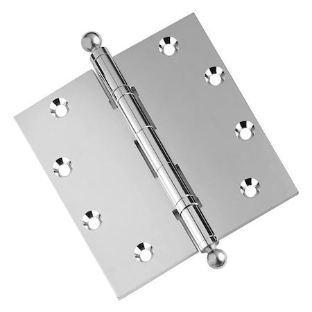 Embassy 5 x 5 Solid Brass Hinge, Polished Chrome Finish with Ball Tips 5050BBUS26B-1